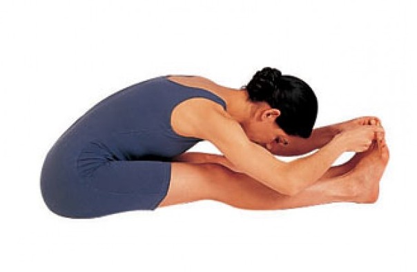 Seated forward bend pose 2