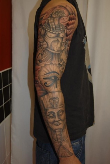 egyptian full arm tattoo designs