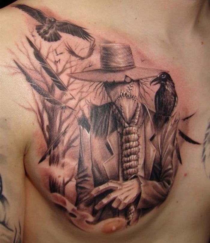 capricorn tattoo with crow