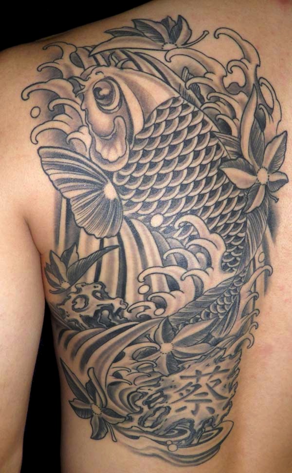 Asian pisces tattoo design