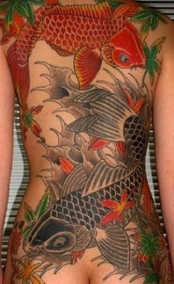 colorful pisces tattoo design