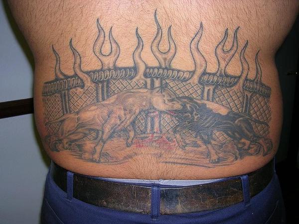 bull fighting tattoo design