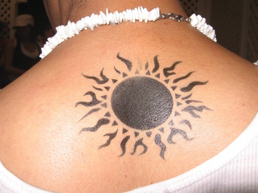 tribal sun arabic tattoo design