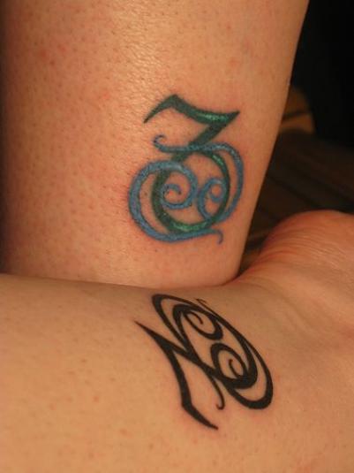 sign and symbol of capricorn tattoo