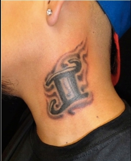 neck gemini tattoo design