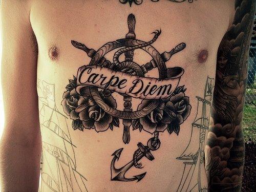 anchor carpe diem tattoo design