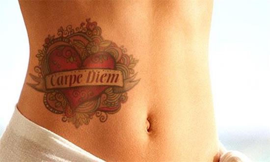 carpe diem tattoo with flower