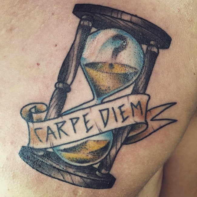 carpe diem tattoo design with timeless