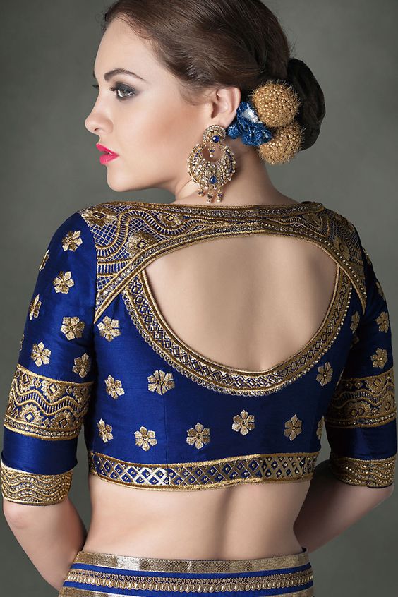 best reception blouse design for silk saree