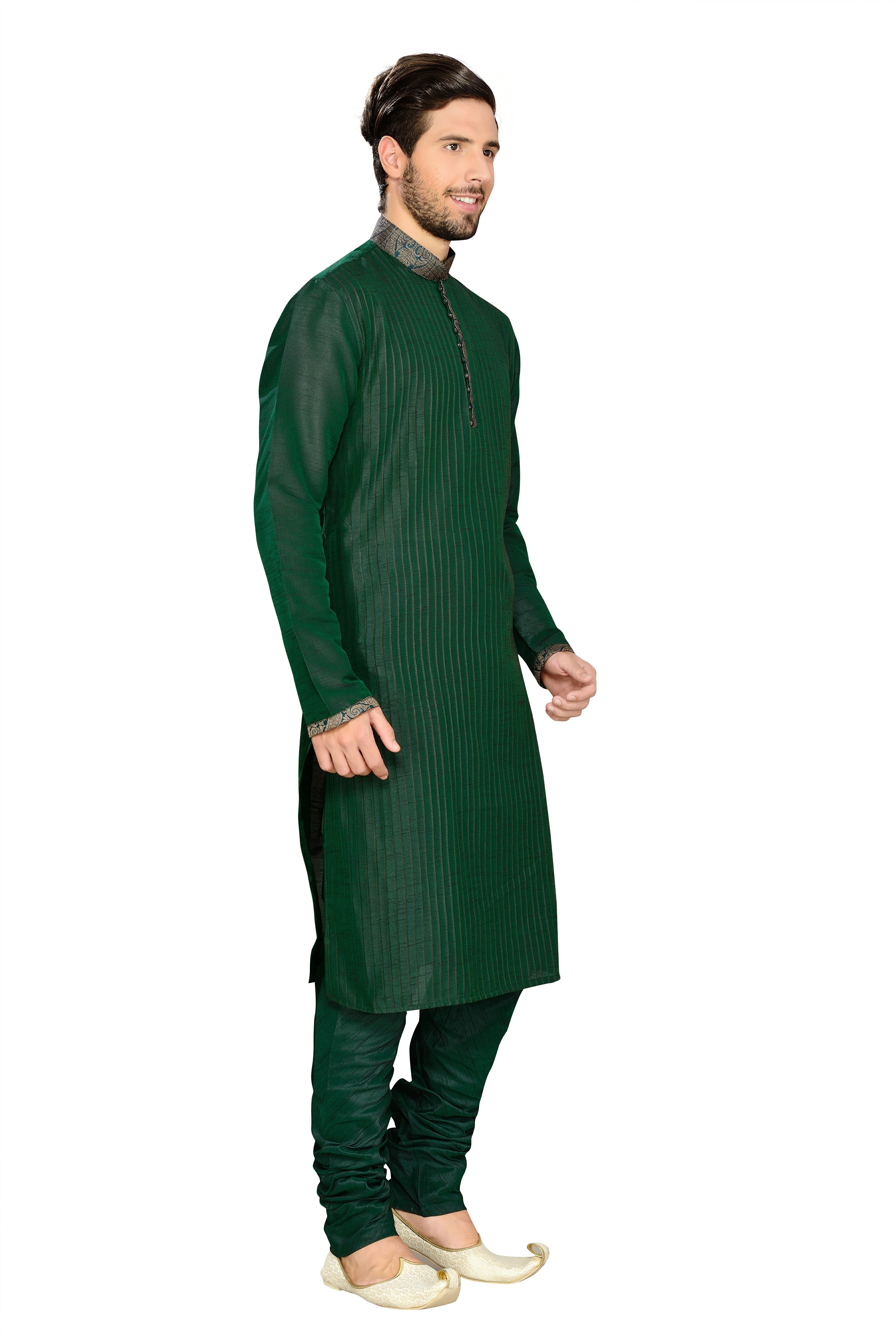 stylish green kurts pyjama for men
