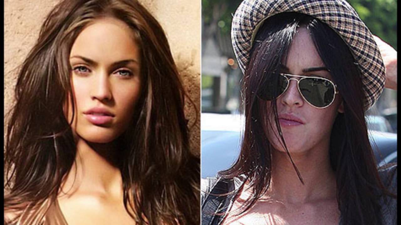 comparision of the Megan Fox Without Makeup or with make up