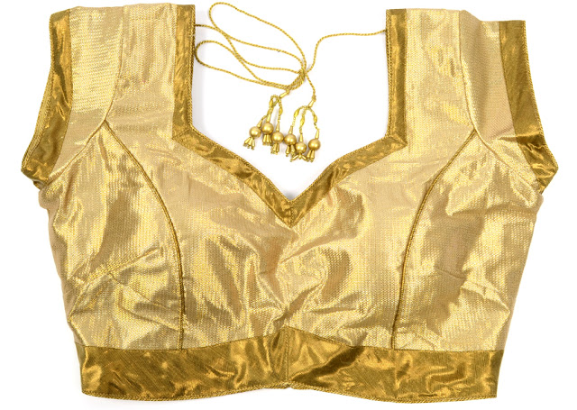 golden blouse design