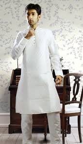 white kurta pyjama for men