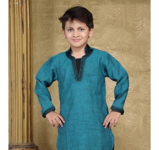 short collar kurta pyjama for boys
