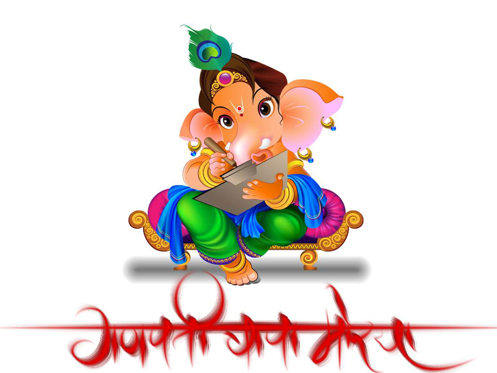 Drawing images of the lord Ganesha
