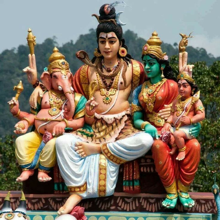 lord ganesha with his family