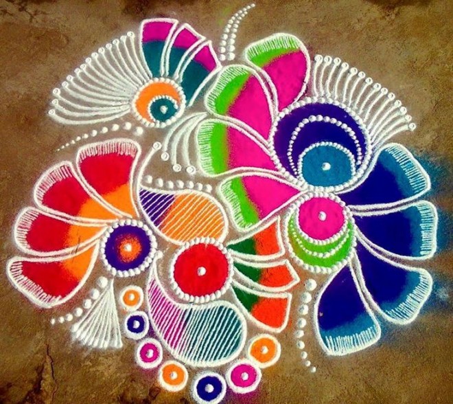 colorful pattern rangoli design foe diwali