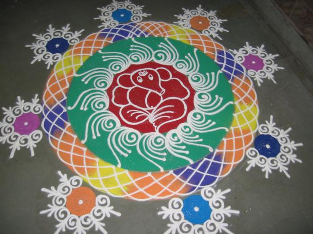 Indian rangoli design for diwali
