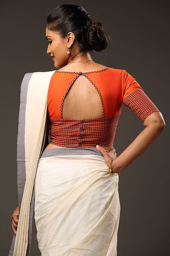 simple blouse design for silk saree
