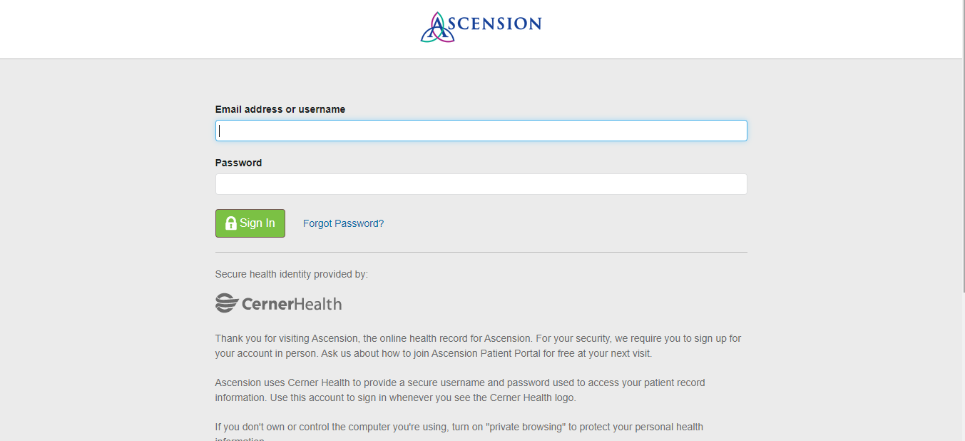 Ascension Sacred Heart Patient Portal Steps And Process