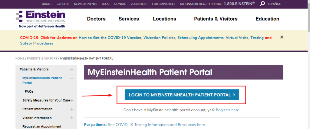 Einstein Patient Portal
