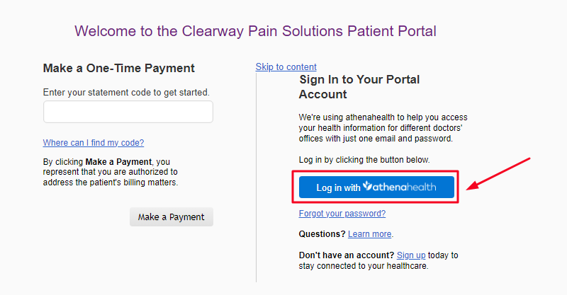 Clearway Pain Solutions Patient Portal