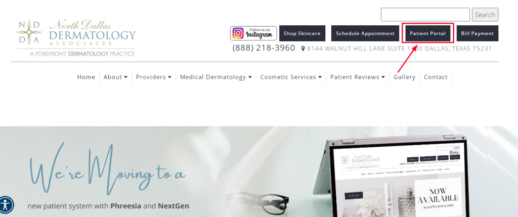 North Dallas Dermatology Patient Portal