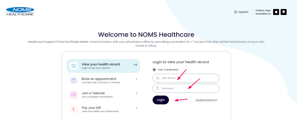 Noms Patient Portal NOMS Healthcare App