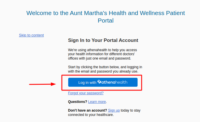 Aunt Marthas Patient Portal 
