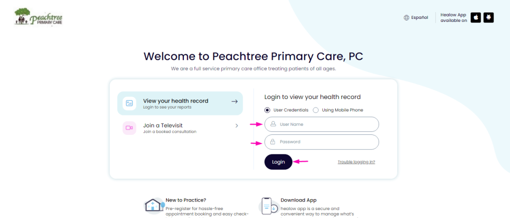 Peach Tree Med Patient Portal