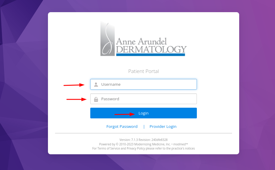 Anne Arundel Dermatology Patient Portal