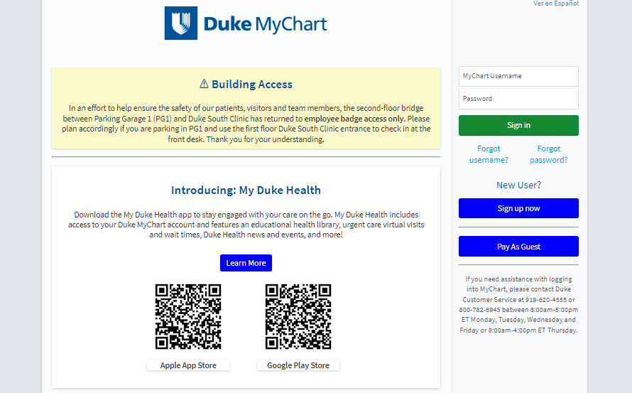 Duke My Chart Login Dukemychart