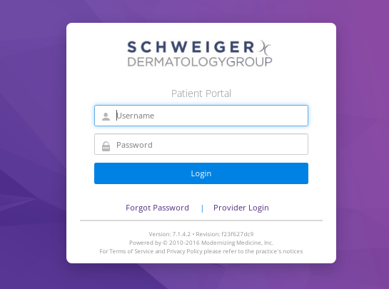 Schweiger Dermatology Patient Portal Login Schweigerderm