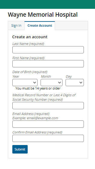 Wayne memorial hospital patient portal login wmh