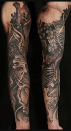 Sleeve Black Dragon Tattoo