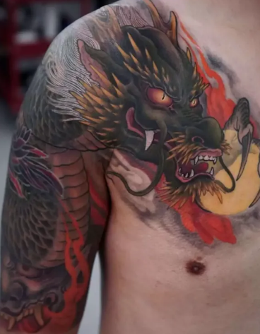Tattoo of a Japanese dragon