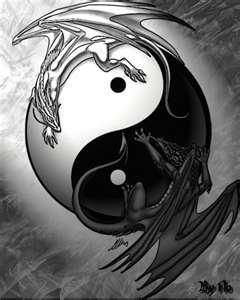 Yin Yang Black Dragon